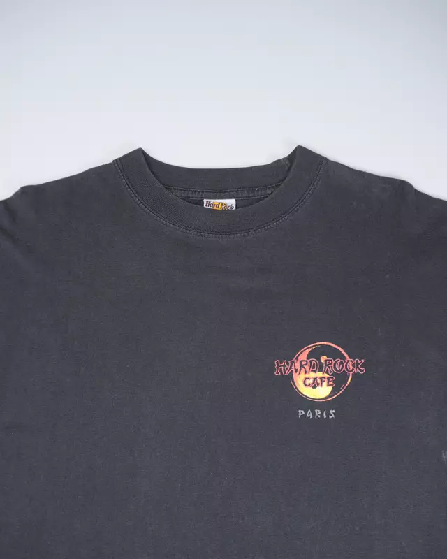 Faded Black Paris Back Dragon-Print T-Shirt