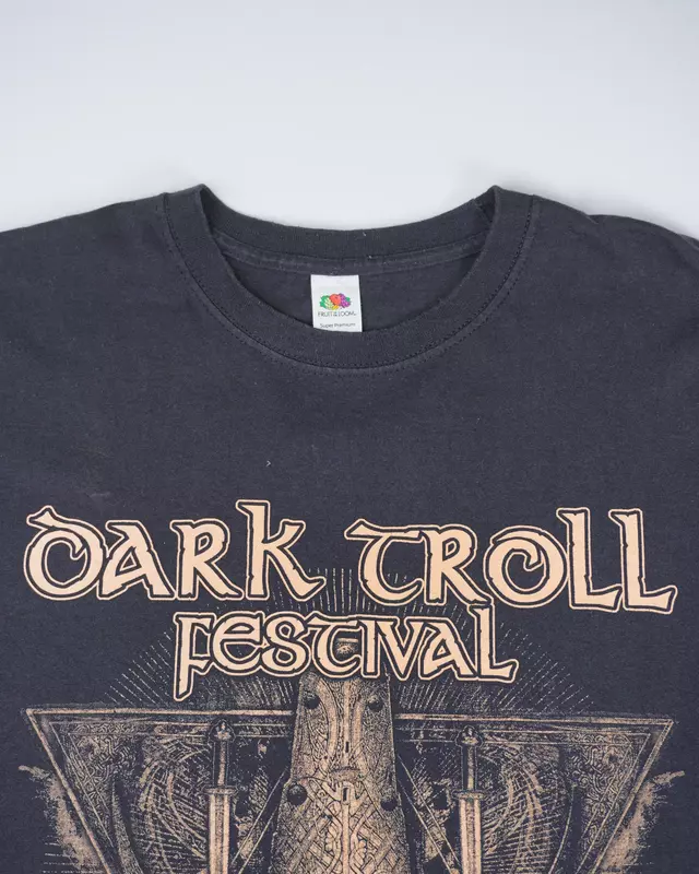 Faded Black Heavy Metal Festival Back-Print T-Shirt