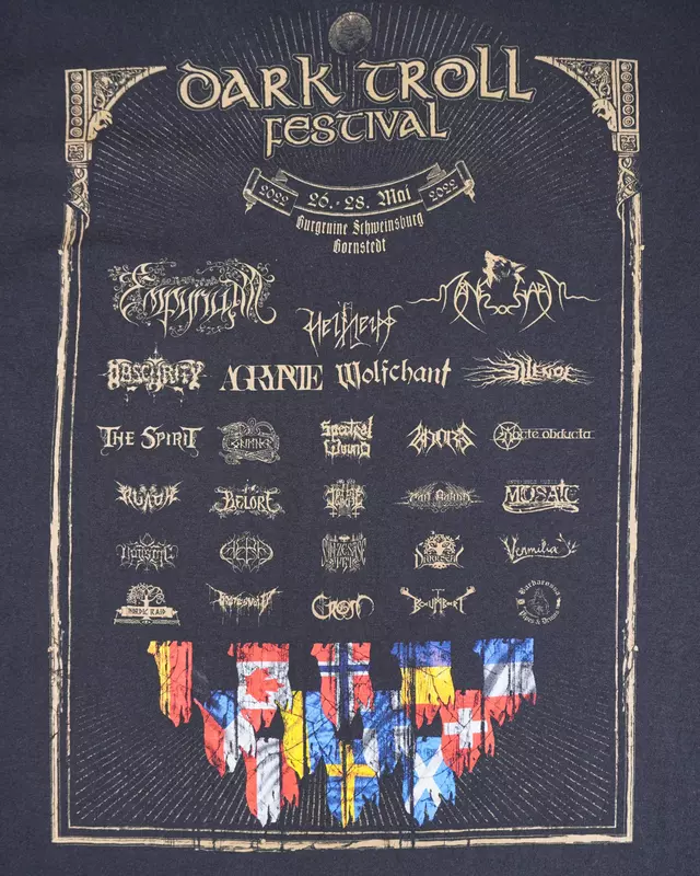 Faded Black Heavy Metal Festival Back-Print T-Shirt