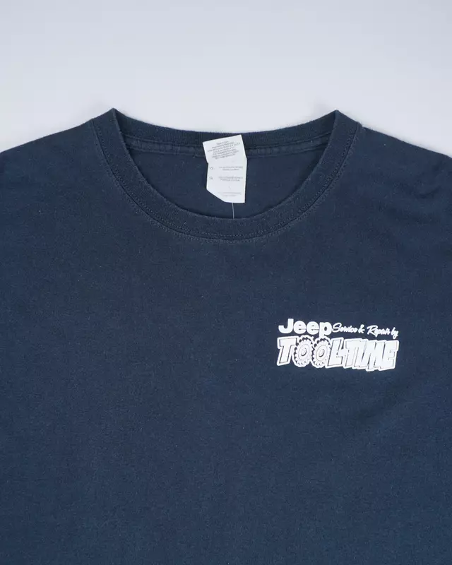 Dark Blue Vintage Mechanic-Style T-Shirt