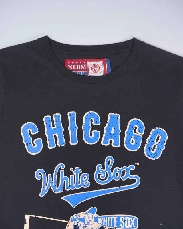 Faded Black Collegiate-Font Baseball T-Shirt