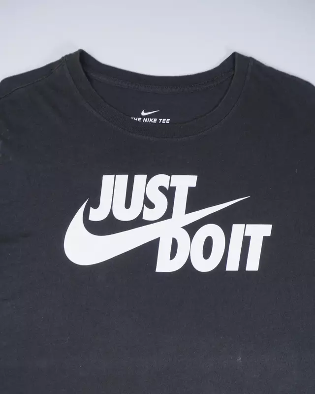 Faded Black Classic Slogan Graphic T-Shirt
