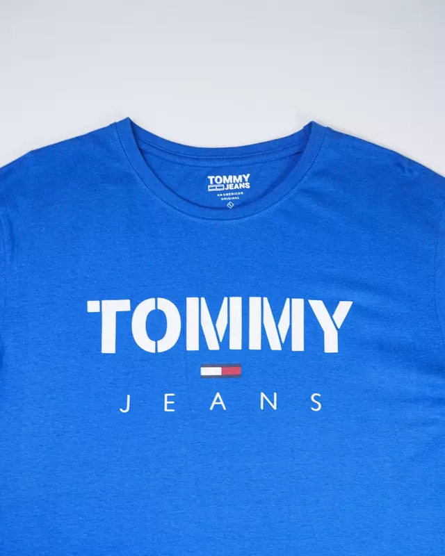 Royal Blue Casual Typographic Core-Logo T-Shirt