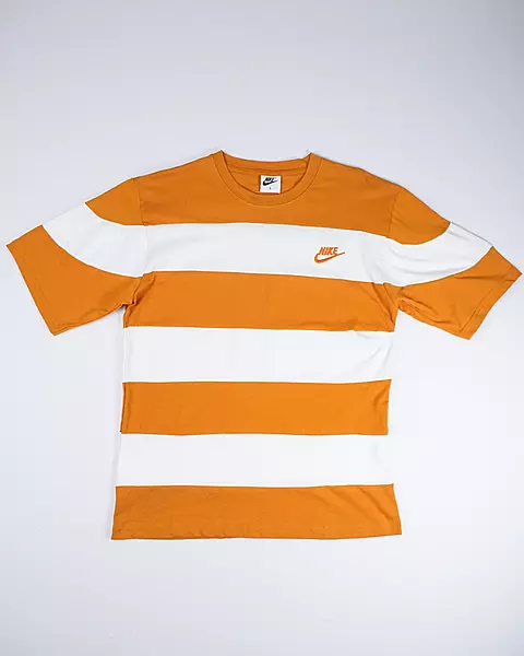 Orange and White Wide-Stripe Sportswear T-Shirt