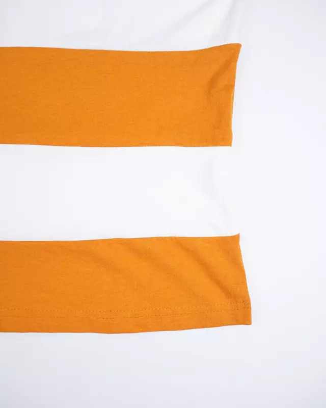 Orange and White Wide-Stripe Sportswear T-Shirt
