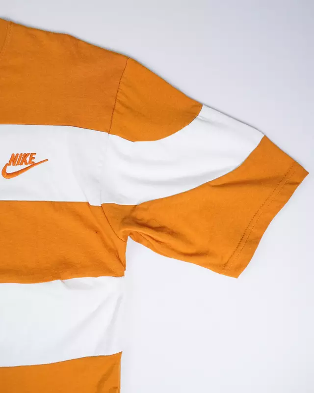 Orange and White Wide-Stripe Sportswear T-Shirt