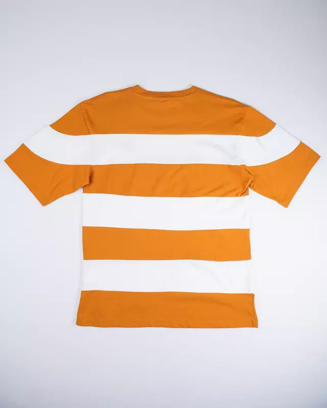 Orange and White Wide-Stripe Sportswear T-Shirt