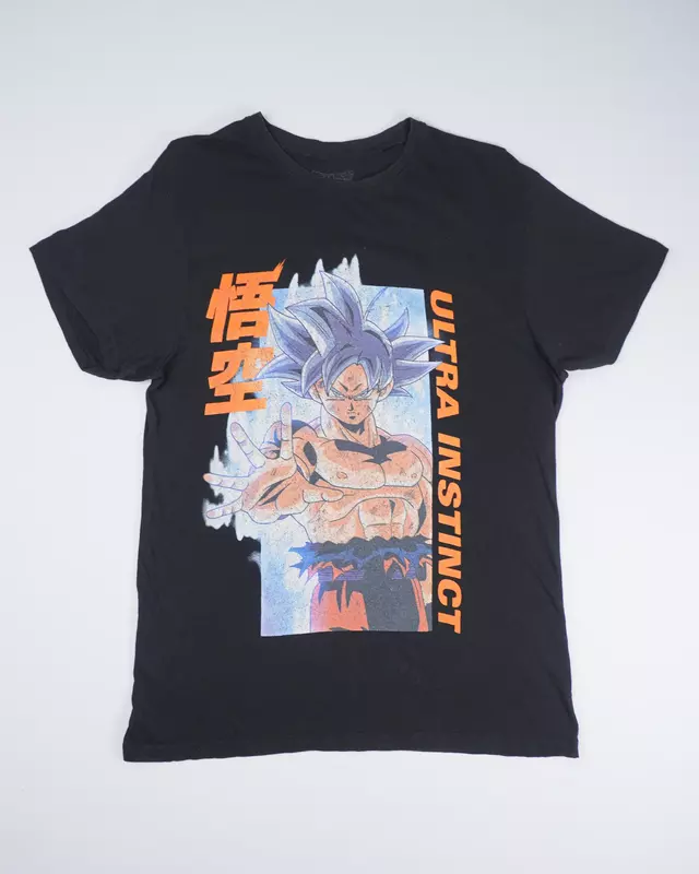 Black Japanese-Text Manga Portrait T-Shirt
