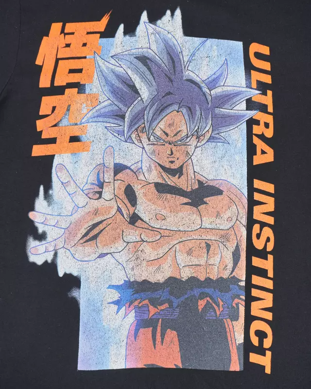 Black Japanese-Text Manga Portrait T-Shirt