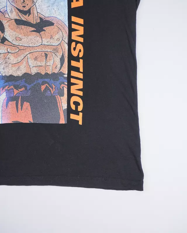 Black Japanese-Text Manga Portrait T-Shirt