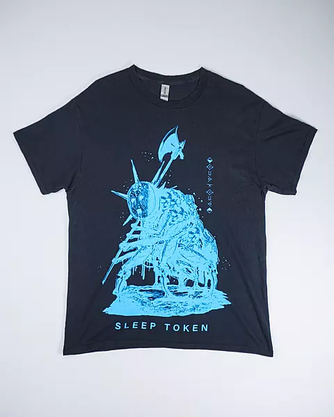 Faded Black Heavy-Graphic Alt-Rock Music T-Shirt