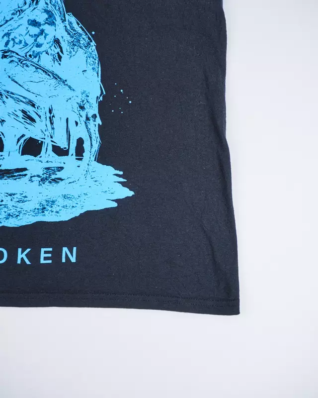 Faded Black Heavy-Graphic Alt-Rock Music T-Shirt