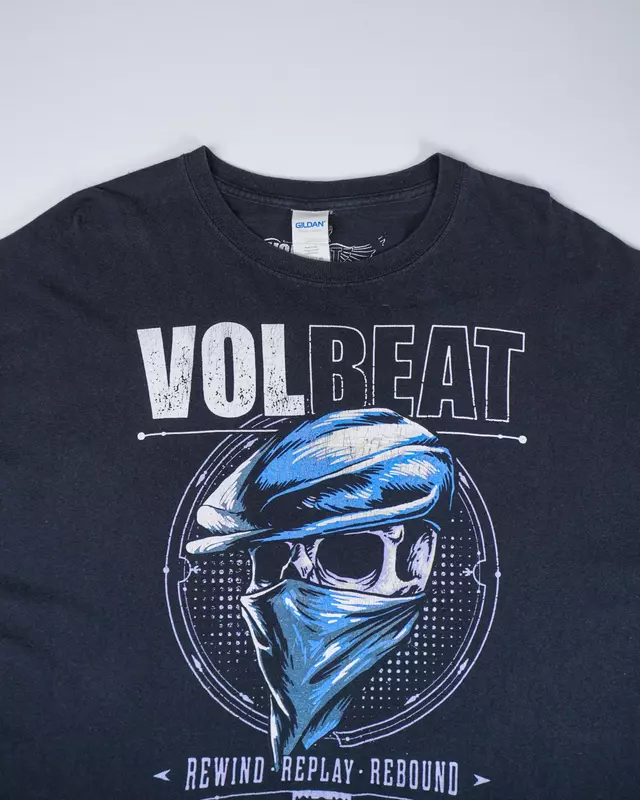 Faded Black Heavy Rock Album-Graphic T-Shirt