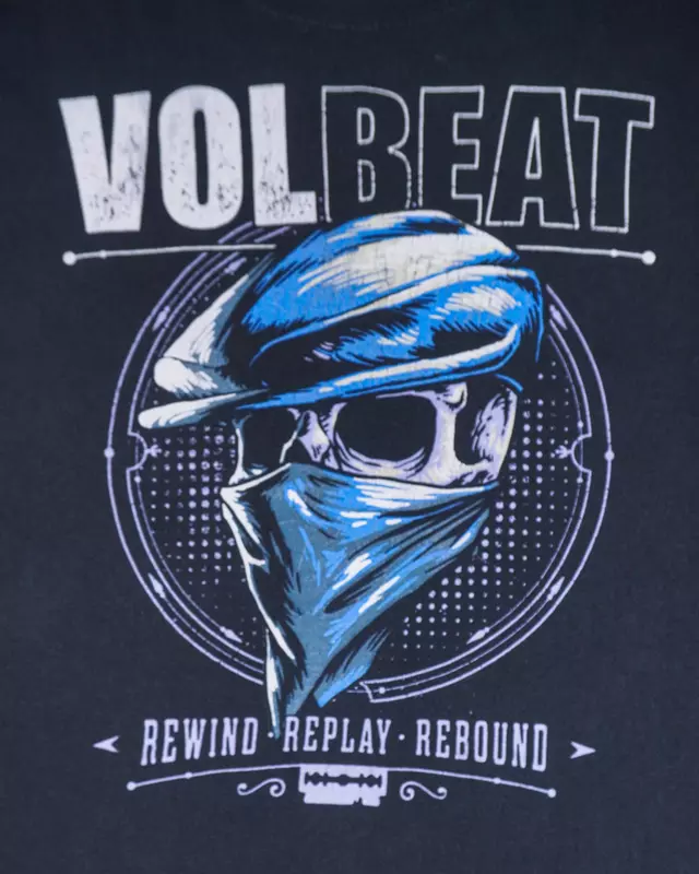 Faded Black Heavy Rock Album-Graphic T-Shirt