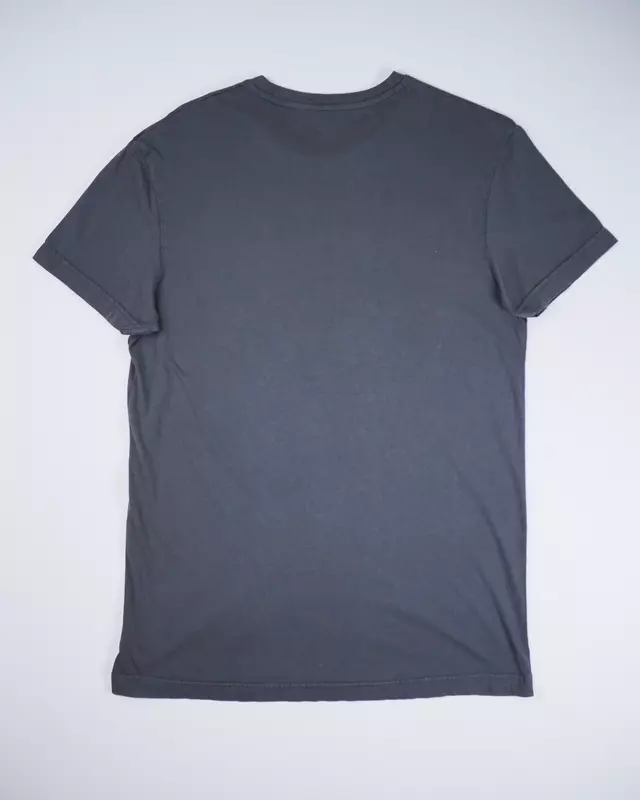 Charcoal Grey Matrix-Grid Graphic Streetwear T-Shirt