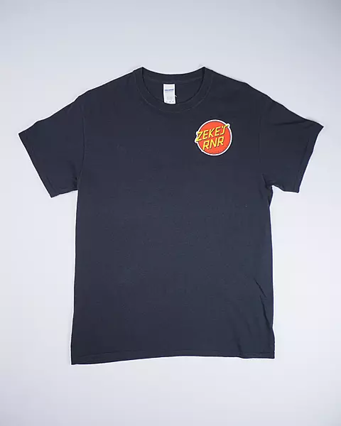 Black Retro Skate-Punk Graphic T-Shirt