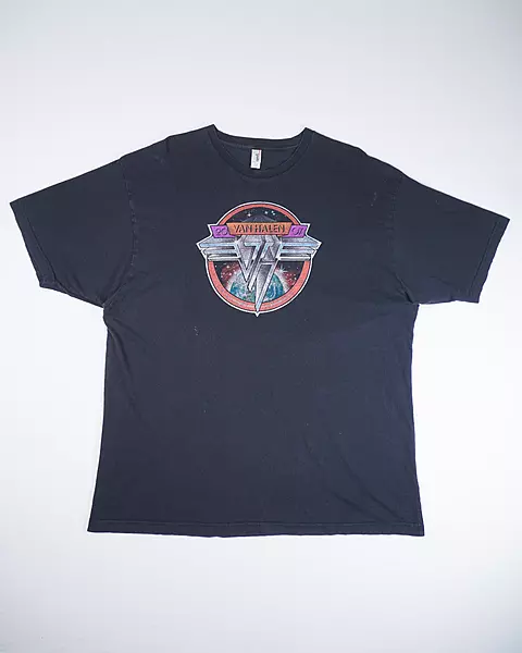 Faded Black Retro Rock 2007 Tour Back-Print T-Shirt