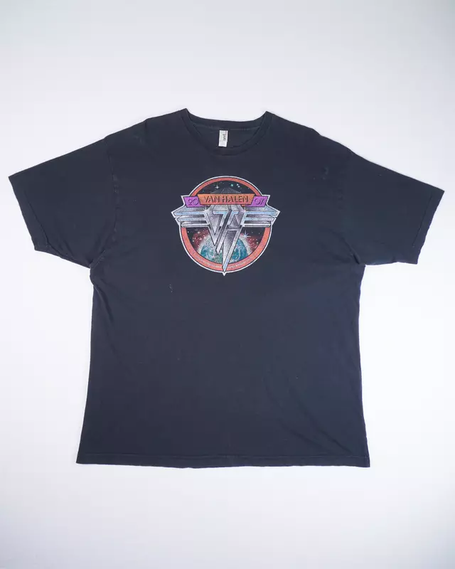 Faded Black Retro Rock 2007 Tour Back-Print T-Shirt