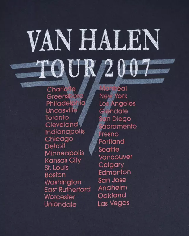 Faded Black Retro Rock 2007 Tour Back-Print T-Shirt