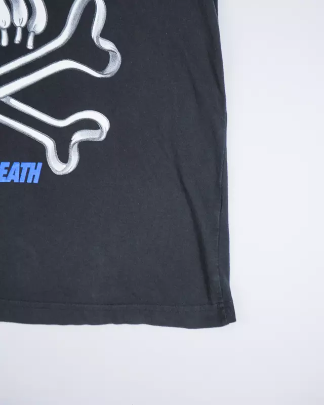 Faded Black Mech-Skull Core-Logo T-Shirt