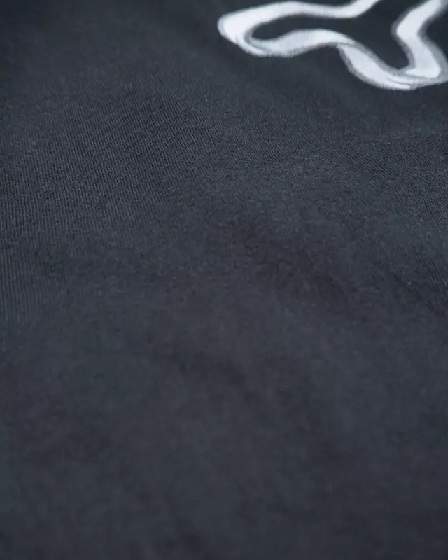 Faded Black Mech-Skull Core-Logo T-Shirt
