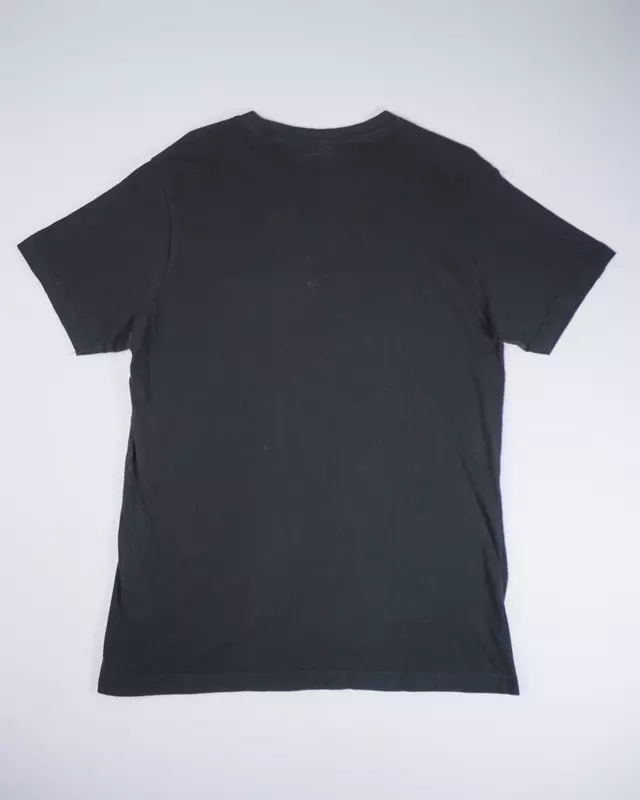 Faded Black Mech-Skull Core-Logo T-Shirt