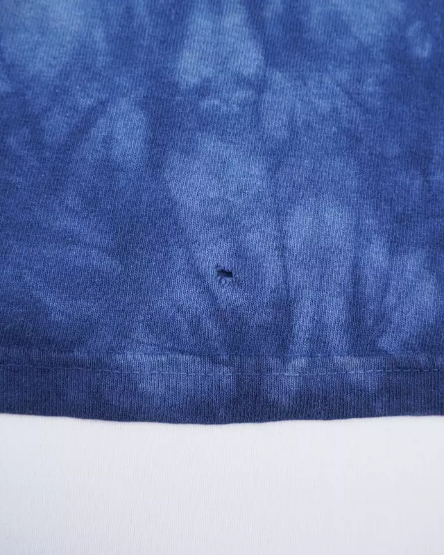 Blue Cloud-Wash American Flag Wolves Graphic T-Shirt