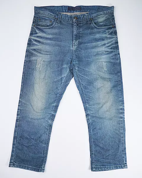 Light Vintage-Wash Cropped Demin Jeans