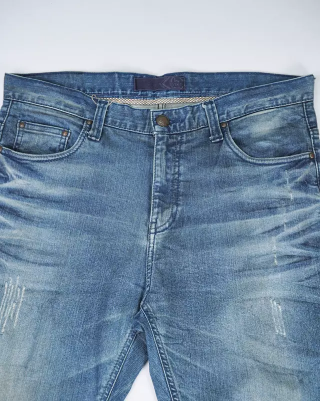 Light Vintage-Wash Cropped Demin Jeans