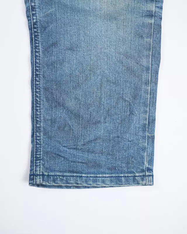 Light Vintage-Wash Cropped Demin Jeans