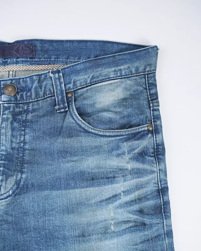Light Vintage-Wash Cropped Demin Jeans