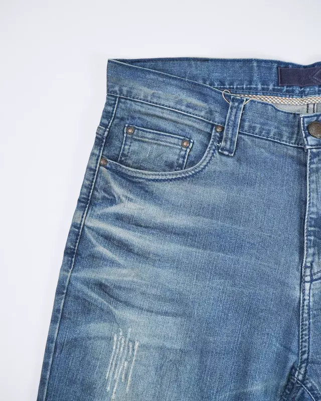 Light Vintage-Wash Cropped Demin Jeans