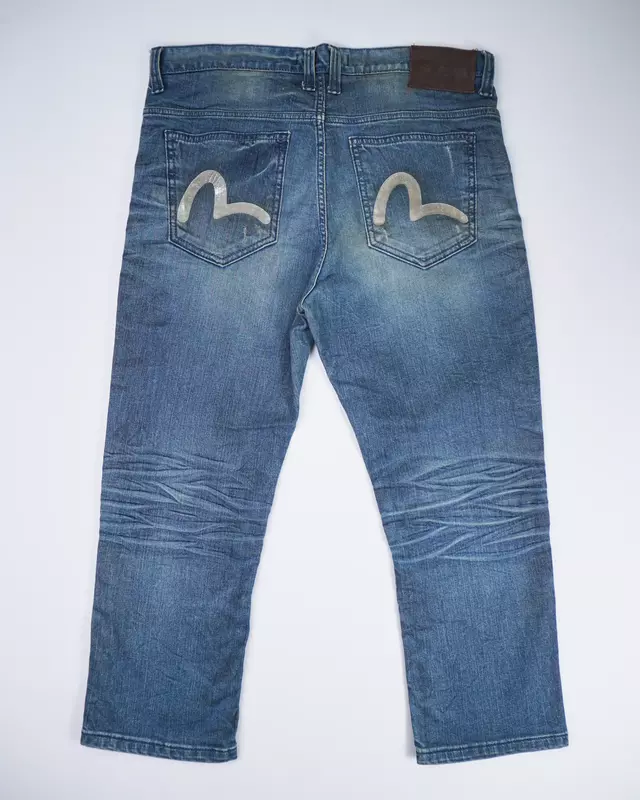 Light Vintage-Wash Cropped Demin Jeans