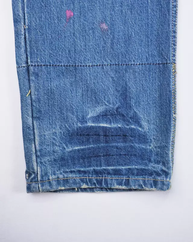 Light Wash Distressed Graphic-Embroidery 501-Style Denim Jeans