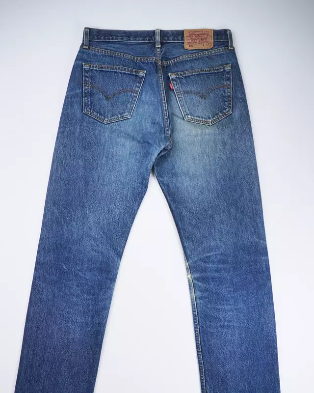 Medium Blue Vintage 501-Style Denim Jeans