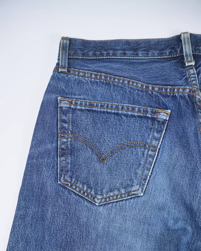 Medium Blue Vintage 501-Style Denim Jeans