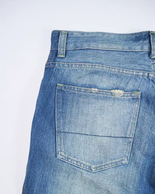 Medium Wash Double-Knee Multi-Pocket Denim Jeans