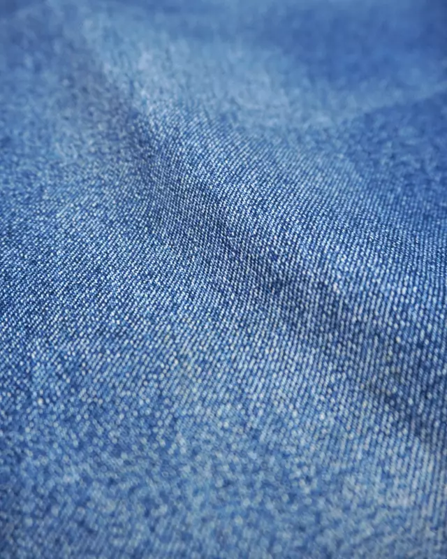 Medium Blue Sand-Faded Casual Denim Trousers