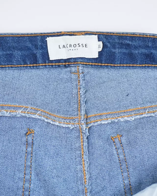 Medium Blue Sand-Faded Casual Denim Trousers