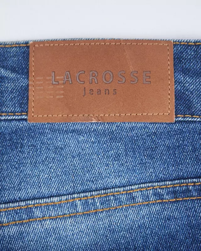 Medium Blue Sand-Faded Casual Denim Trousers