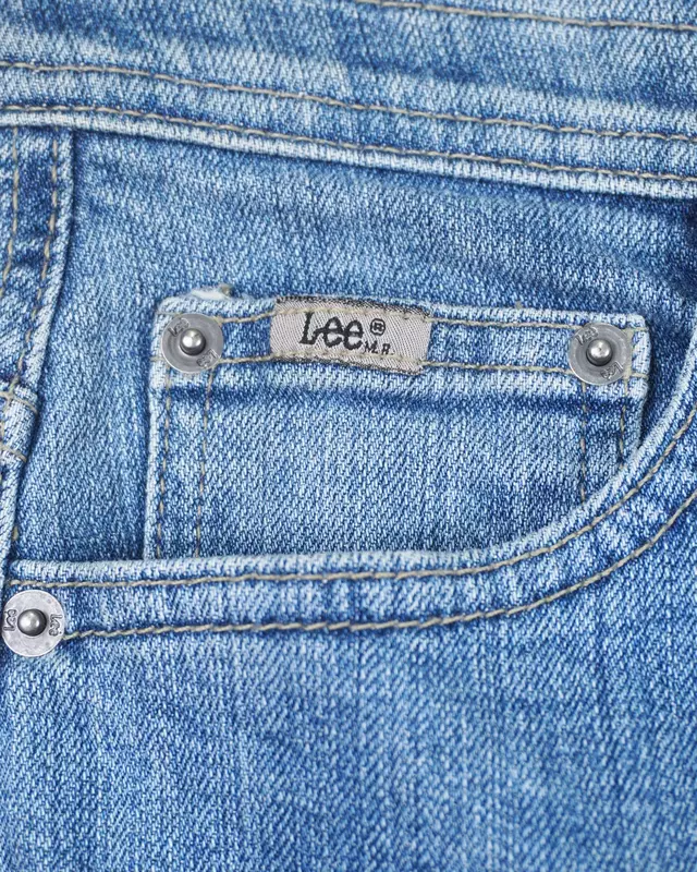 Light Wash Comfort-Waistband Straight Jeans