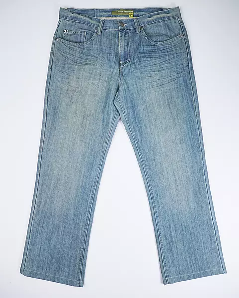Light Wash Whiskered Slim-Straight Jeans