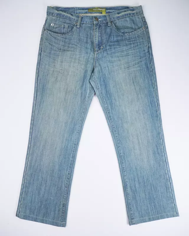 Light Wash Whiskered Slim-Straight Jeans