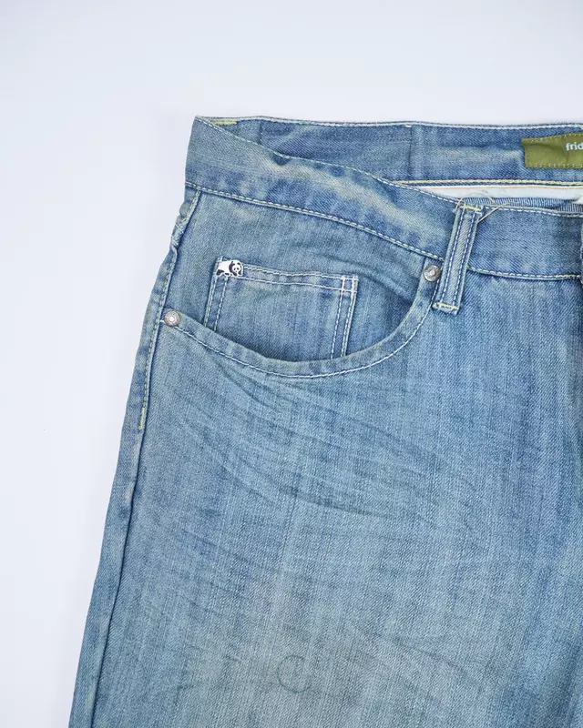 Light Wash Whiskered Slim-Straight Jeans