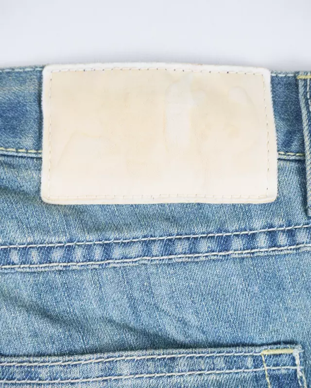 Light Wash Whiskered Slim-Straight Jeans