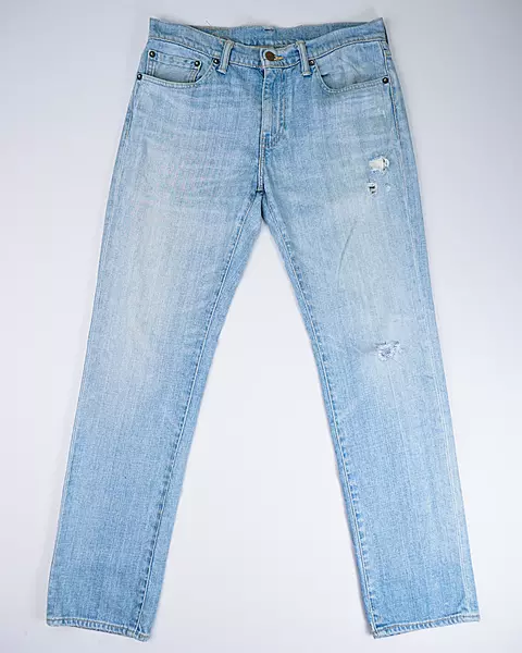 Light Blue Subtle-Shred 511-Style Denim