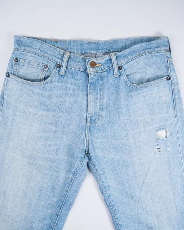 Light Blue Subtle-Shred 511-Style Denim