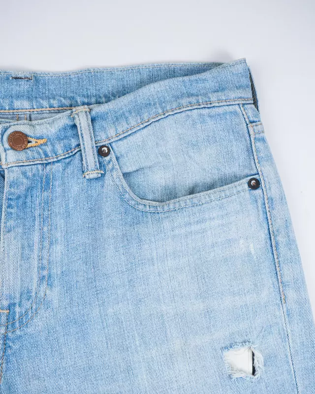 Light Blue Subtle-Shred 511-Style Denim