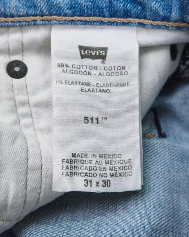 Light Blue Subtle-Shred 511-Style Denim
