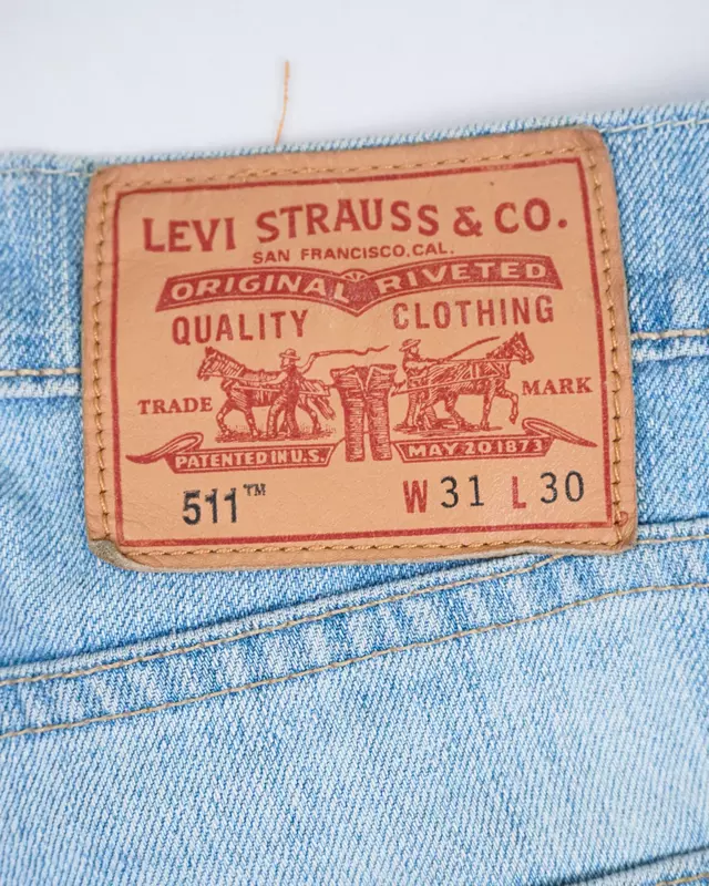 Light Blue Subtle-Shred 511-Style Denim